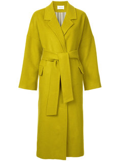 flap pocket belted coat I Am Studio