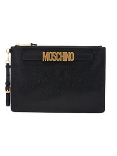 клатч с бляшкой с логотипом Moschino