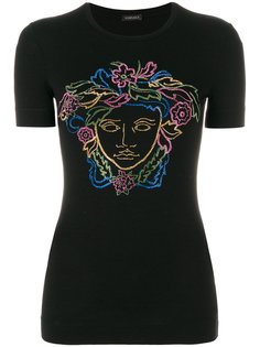 футболка с отделкой кристаллами Medusa Versace