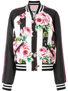 куртка-бомбер с принтом роз Dolce &amp; Gabbana