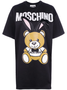 платье-футболка с медведем Playboy Moschino