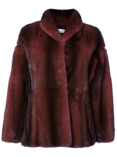 shawl collar fur jacket Oscar de la Renta