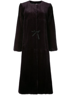 dyed grooved fur coat Oscar de la Renta