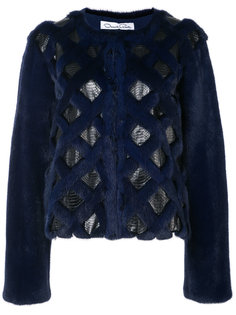 snake intarsia fur coat Oscar de la Renta