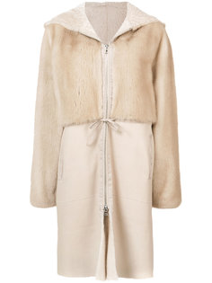 hooded layered coat  Oscar de la Renta