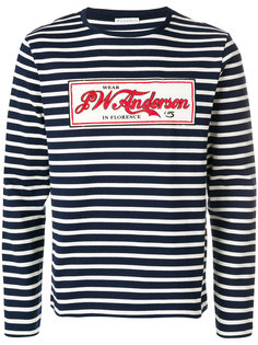 striped logo embellished sweater JW Anderson