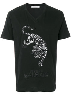 футболка с принтом тигра Pierre Balmain