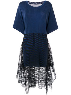flared mesh contrast midi dress Mm6 Maison Margiela