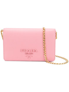 saffiano chain wallet Prada