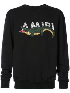 толстовка с вышитым крокодилом  Amiri