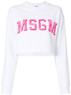 укороченная толстовка с логотипом MSGM