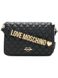 стеганая сумка на плечо с логотипом  Love Moschino