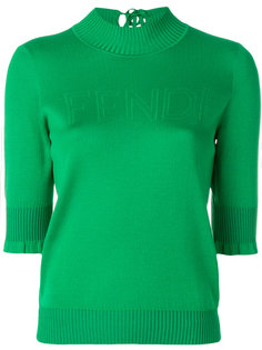 logo embroidered top Fendi