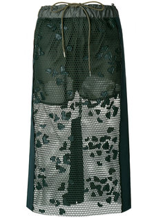 lace-embroidered midi skirt Sacai