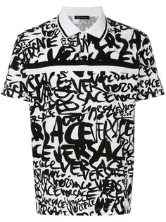 graffiti print polo shirt Versace