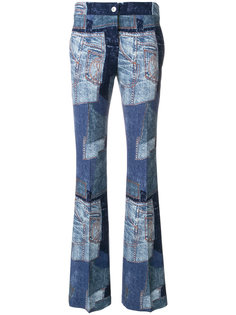джинсовые брюки клеш в стиле пэчворк  Moschino