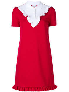 платье с отделкой в рубчик  Red Valentino