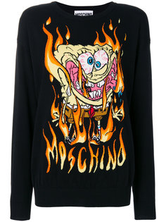 свитер с вышивкой SpongeBob Moschino