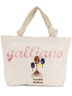 сумка-тоут с принтотм логотипа John Galliano