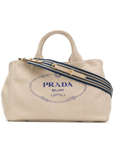 structured logo tote Prada