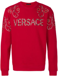 studded logo sweatshirt Versace
