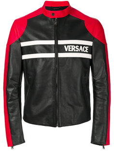 fitted biker jacket Versace