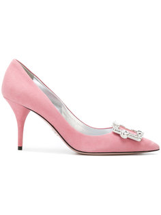 crystal buckle pumps Prada