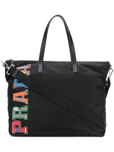 logo patch tote Prada