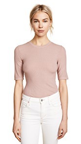 Enza Costa Rib Half Sleeve Pullover