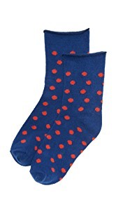 Plush Thin Rolled Fleece Polka Dot Socks