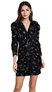 Rebecca Taylor Glitter Print Silk Jacquard Dress