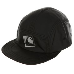 Бейсболка пятипанелька Carhartt WIP Packable Cap Black/Reflective Grey