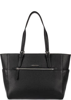 Черная кожаная сумка на молнии Lancaster