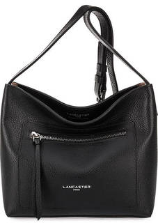 Черная кожаная сумка на молнии Lancaster