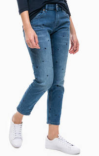 Укороченные джинсы бойфренды с вышивкой Tom Tailor Denim