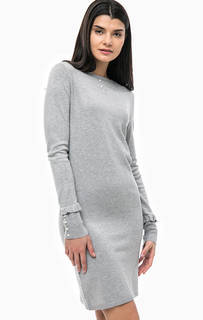 Серое трикотажное платье с декором Tom Tailor