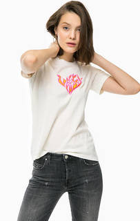 Хлопковая футболка с контрастным принтом Diesel