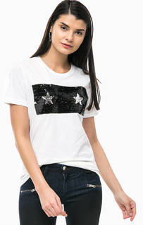 Хлопковая футболка с отделкой пайетками Diesel