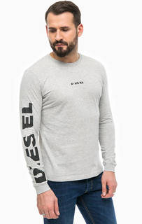 Серая футболка с длинными рукавами Diesel