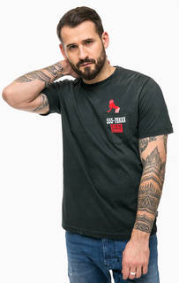 Серая хлопковая футболка с карманом Diesel