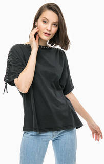 Хлопковая футболка с металлической отделкой Diesel