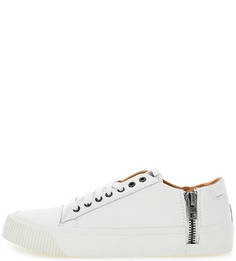 Кожаные кеды молочного цвета Diesel