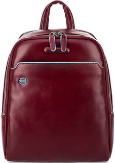 Бордовый кожаный рюкзак с одним отделом Piquadro