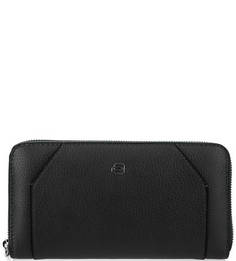 Кожаный кошелек черного цвета Piquadro