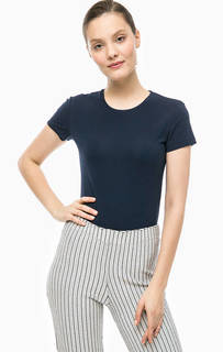 Однотонная хлопковая футболка Stefanel