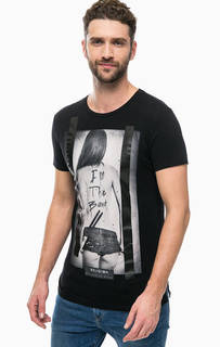 Черная хлопковая футболка с принтом Religion