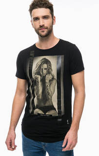 Черная хлопковая футболка с принтом Religion