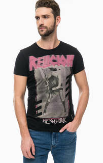 Черная хлопковая футболка с принтом Religion