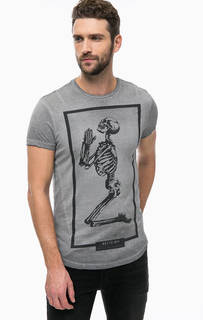 Серая хлопковая футболка с принтом Religion