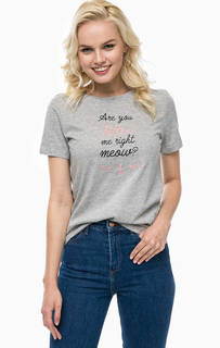 Хлопковая футболка с короткими рукавами Only